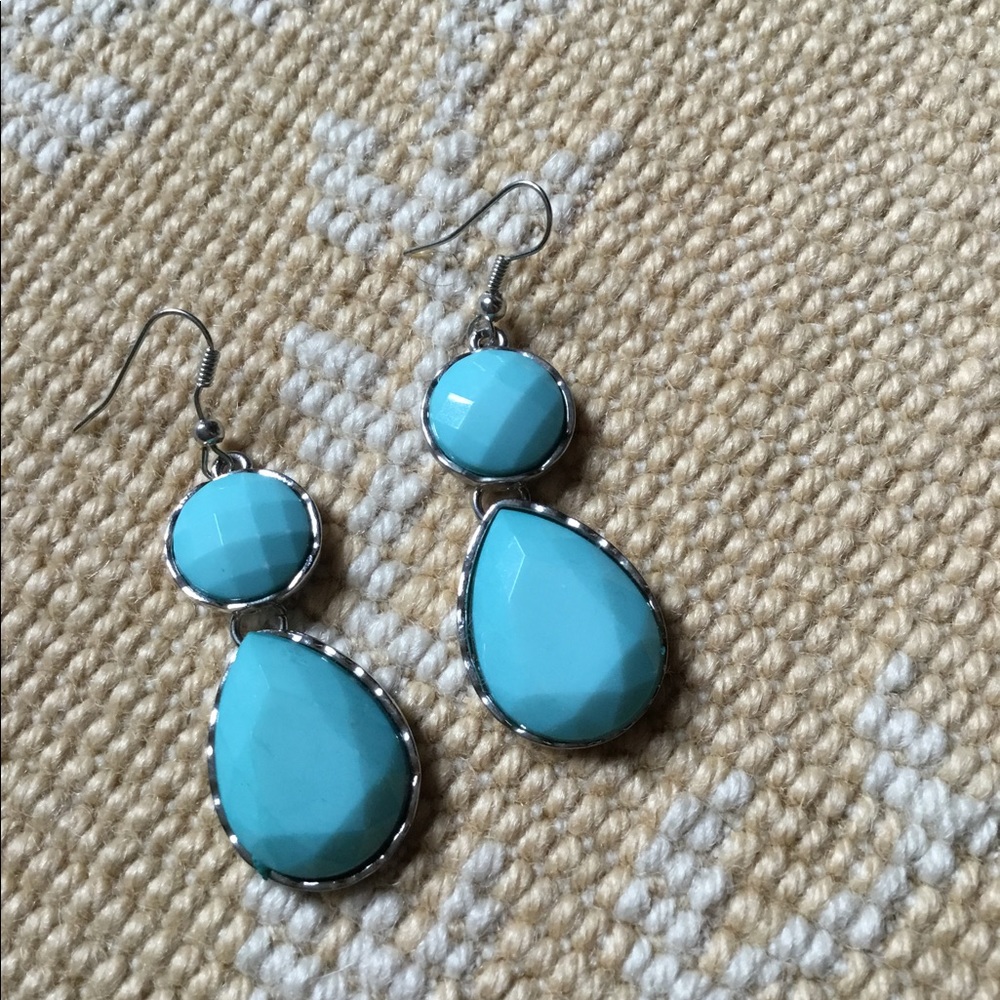 Turquoise colored earrings
